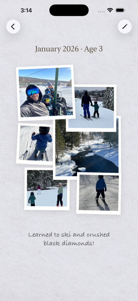 Skiing collection page with photo collage